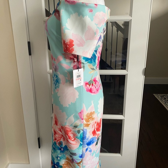 Calvin Klein Pink and Orange Off-Shoulder Sheath Dress - Picture 8 of 13